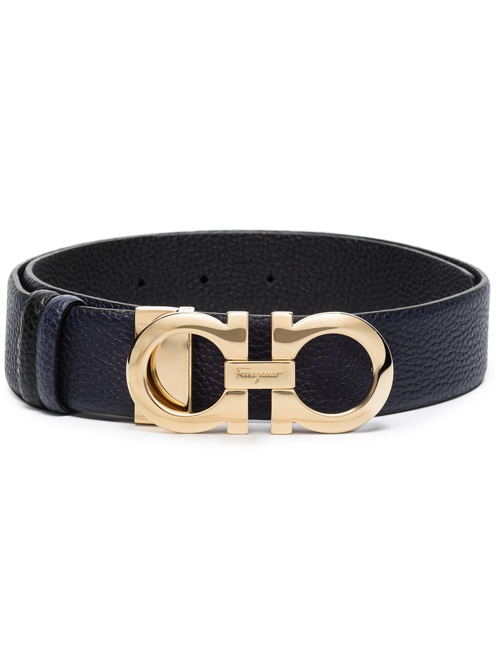 Gancini leather reversible belt