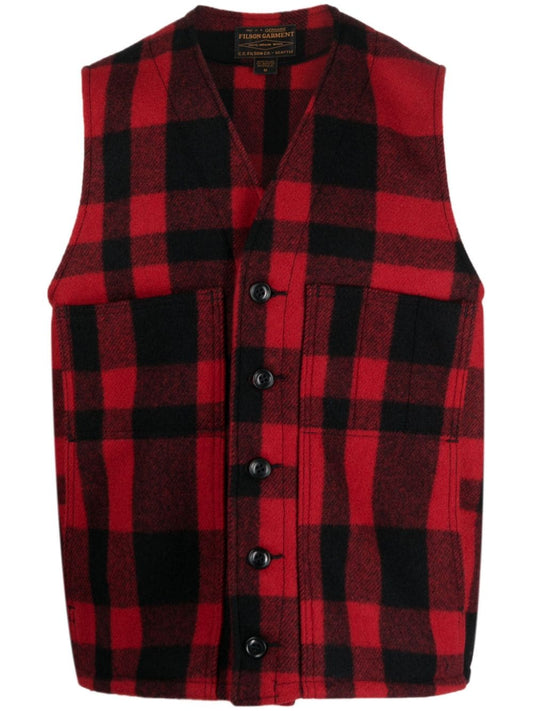 Wool checked vest