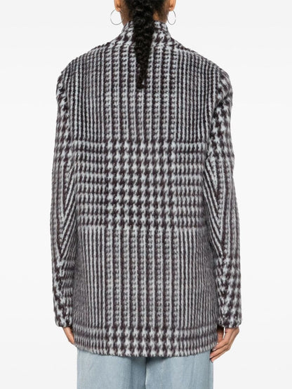 Wool checked coat