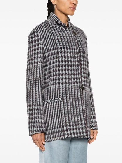 Wool checked coat