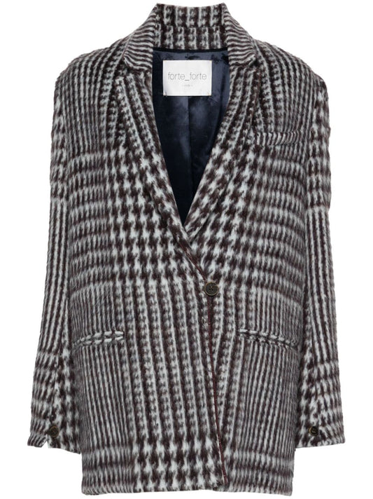 Wool checked coat