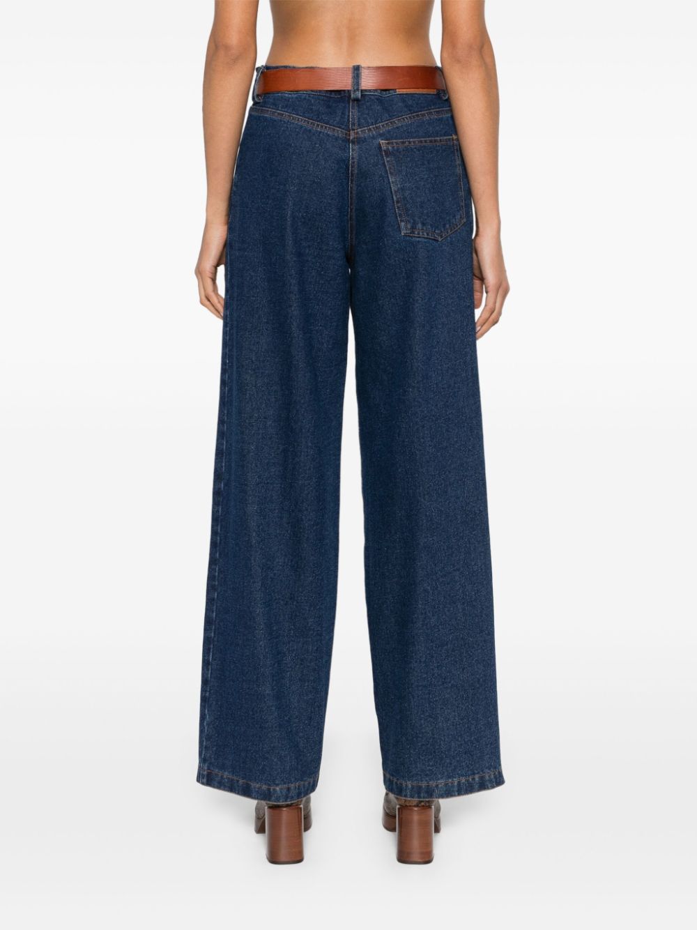 Wide leg denim jeans