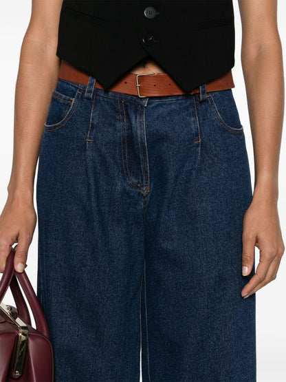 Wide leg denim jeans