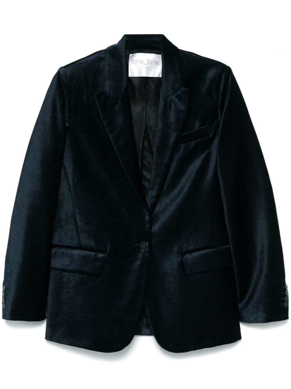 Velvet single-breasted jacket