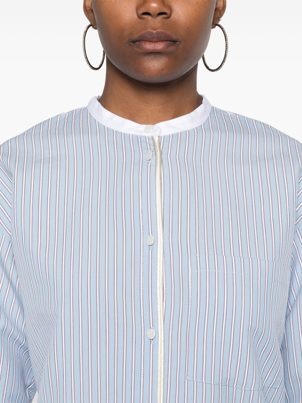 Cotton blend striped shirt