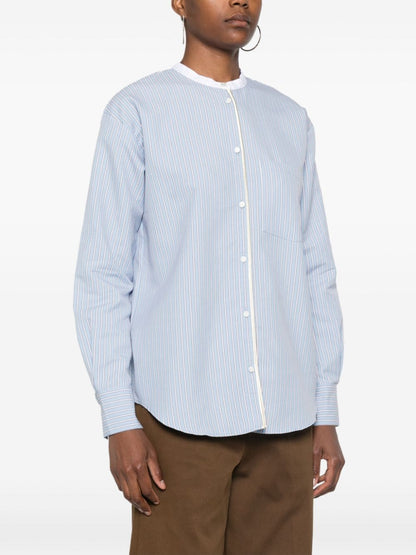 Cotton blend striped shirt