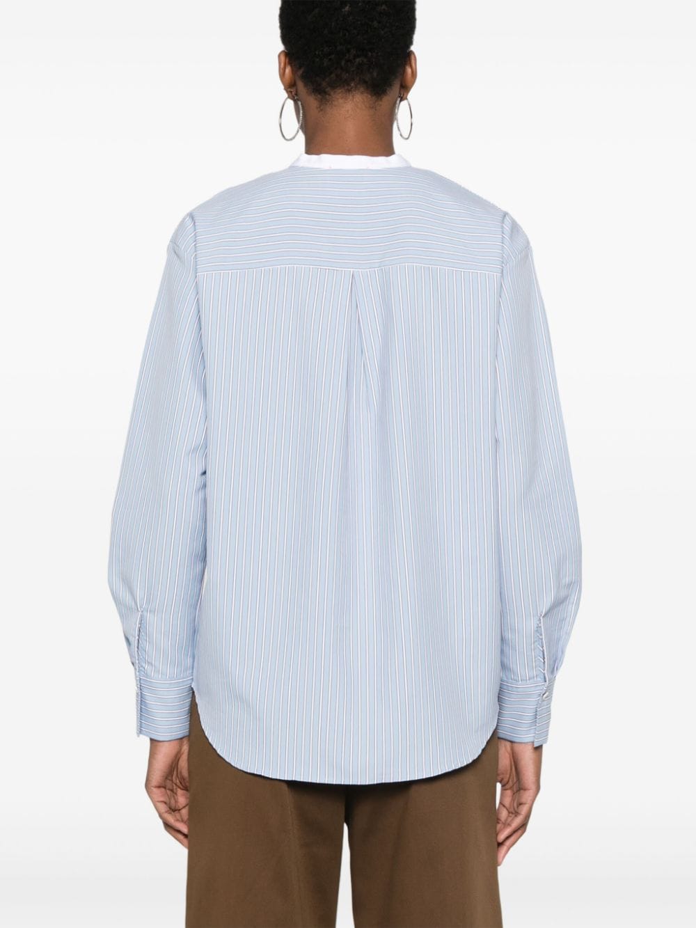 Cotton blend striped shirt