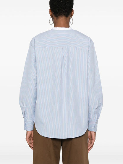 Cotton blend striped shirt