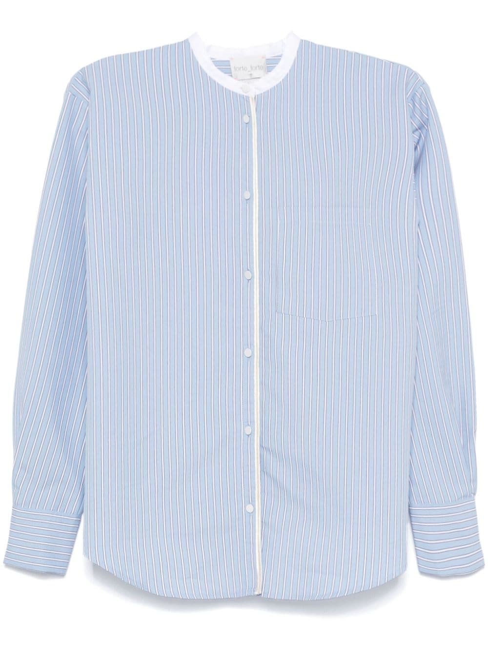 Cotton blend striped shirt