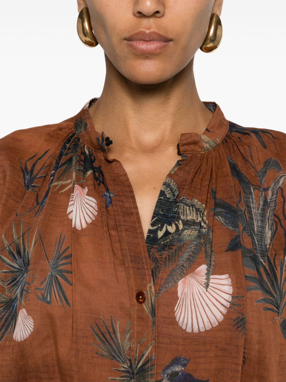 Silk blend printed shirt