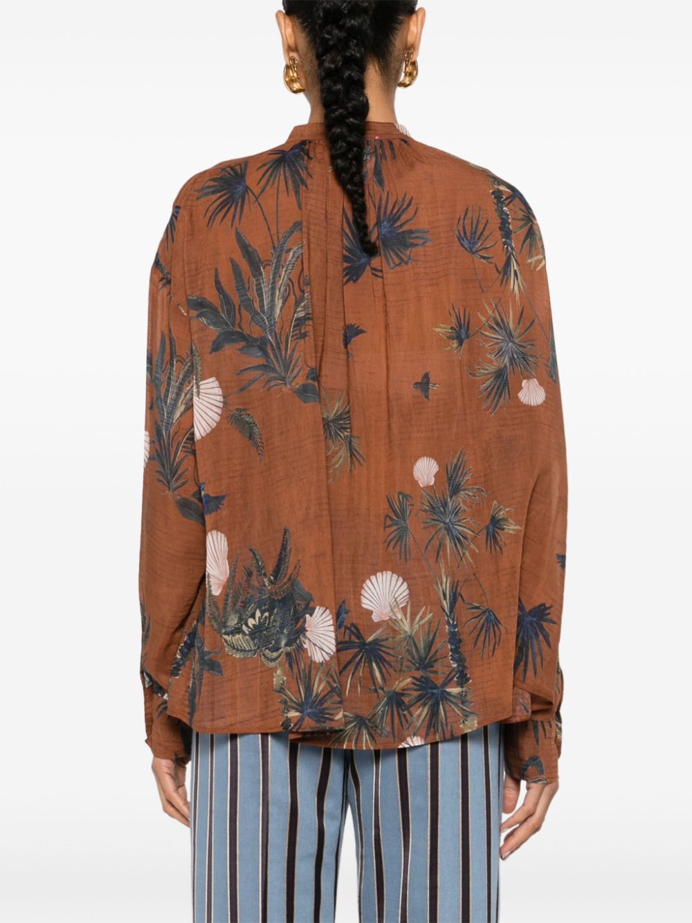 Silk blend printed shirt