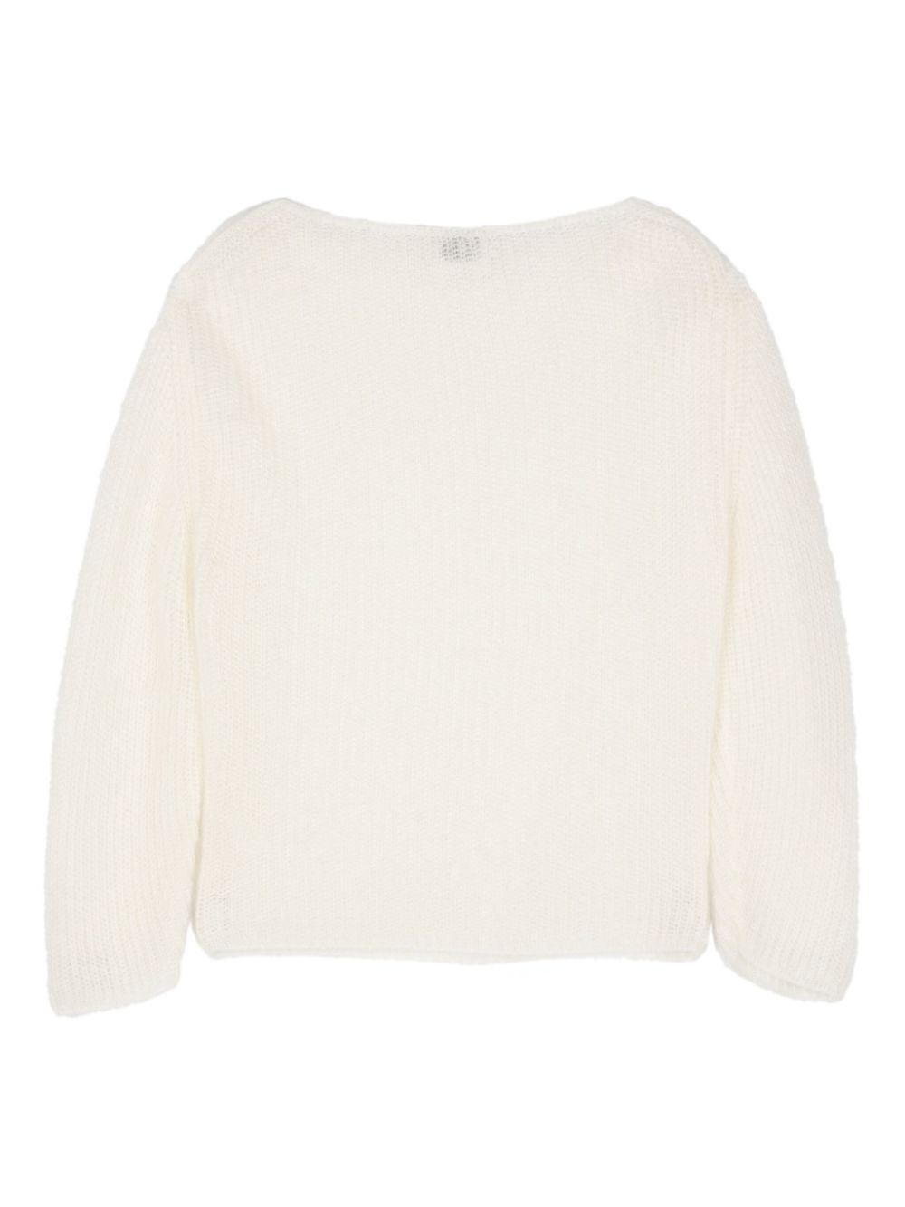 Wool asymmetric neck sweater