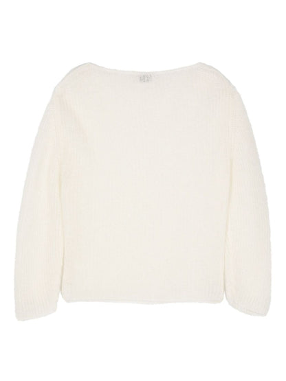 Wool asymmetric neck sweater