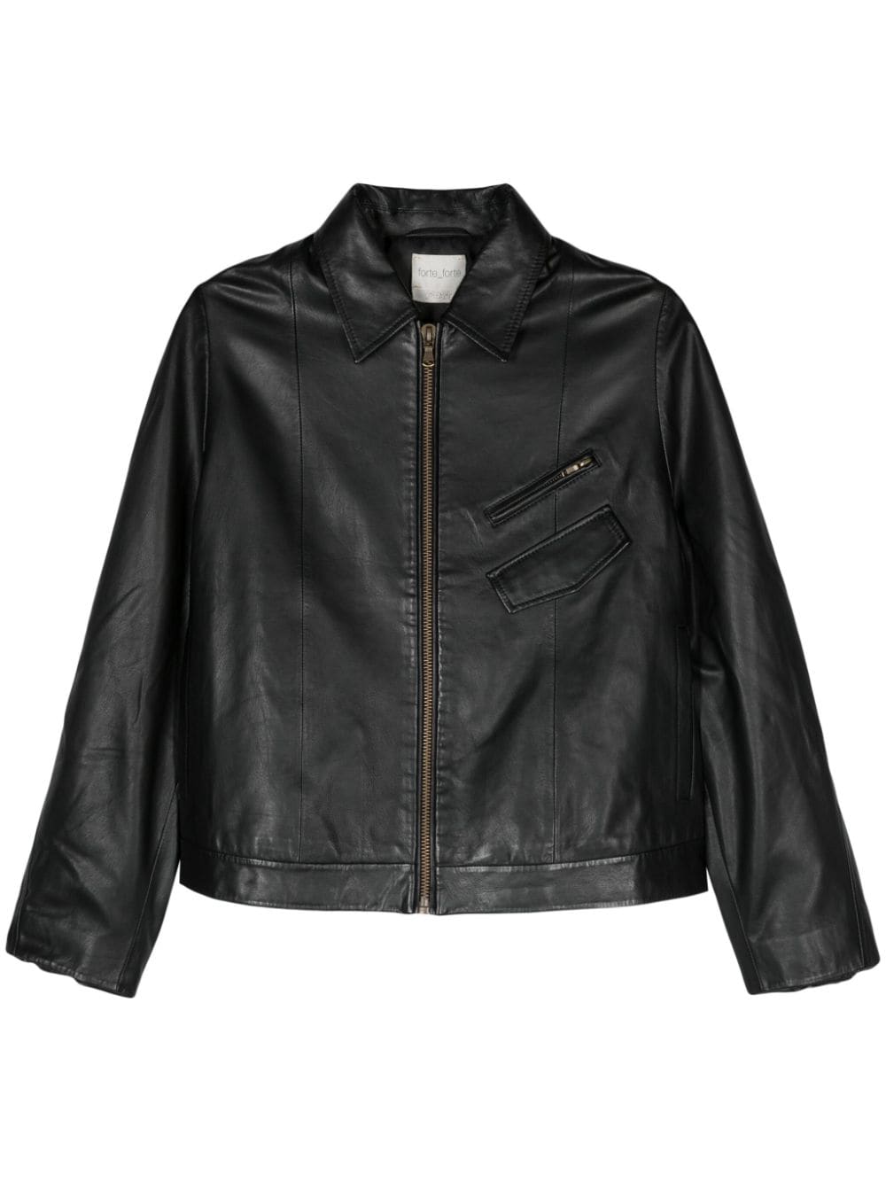 Leather zipped jacket