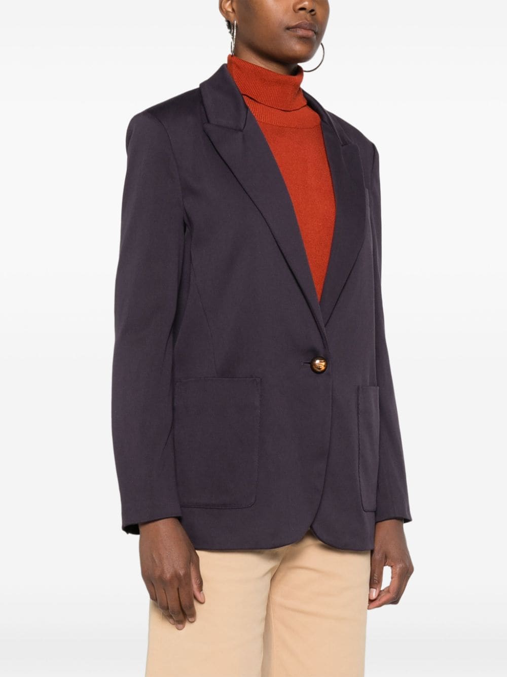 Cotton single-breasted blazer jacket