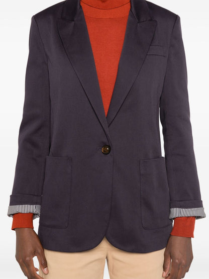 Cotton single-breasted blazer jacket