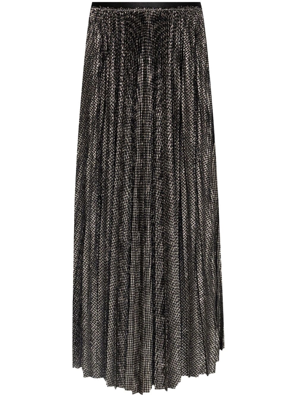 Lamé pied de poule long skirt