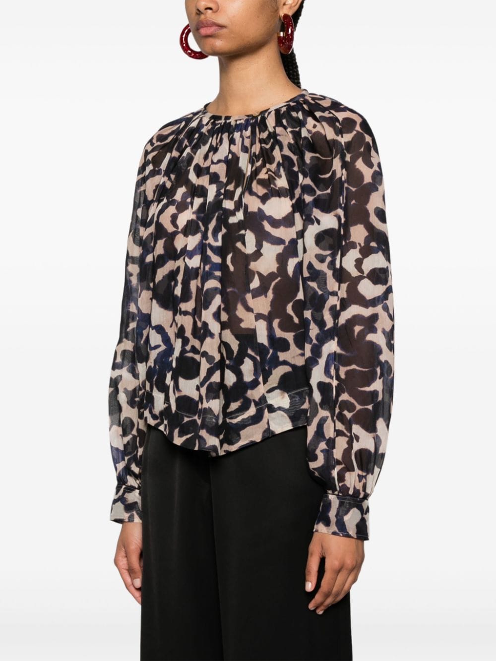 Printed silk blouse