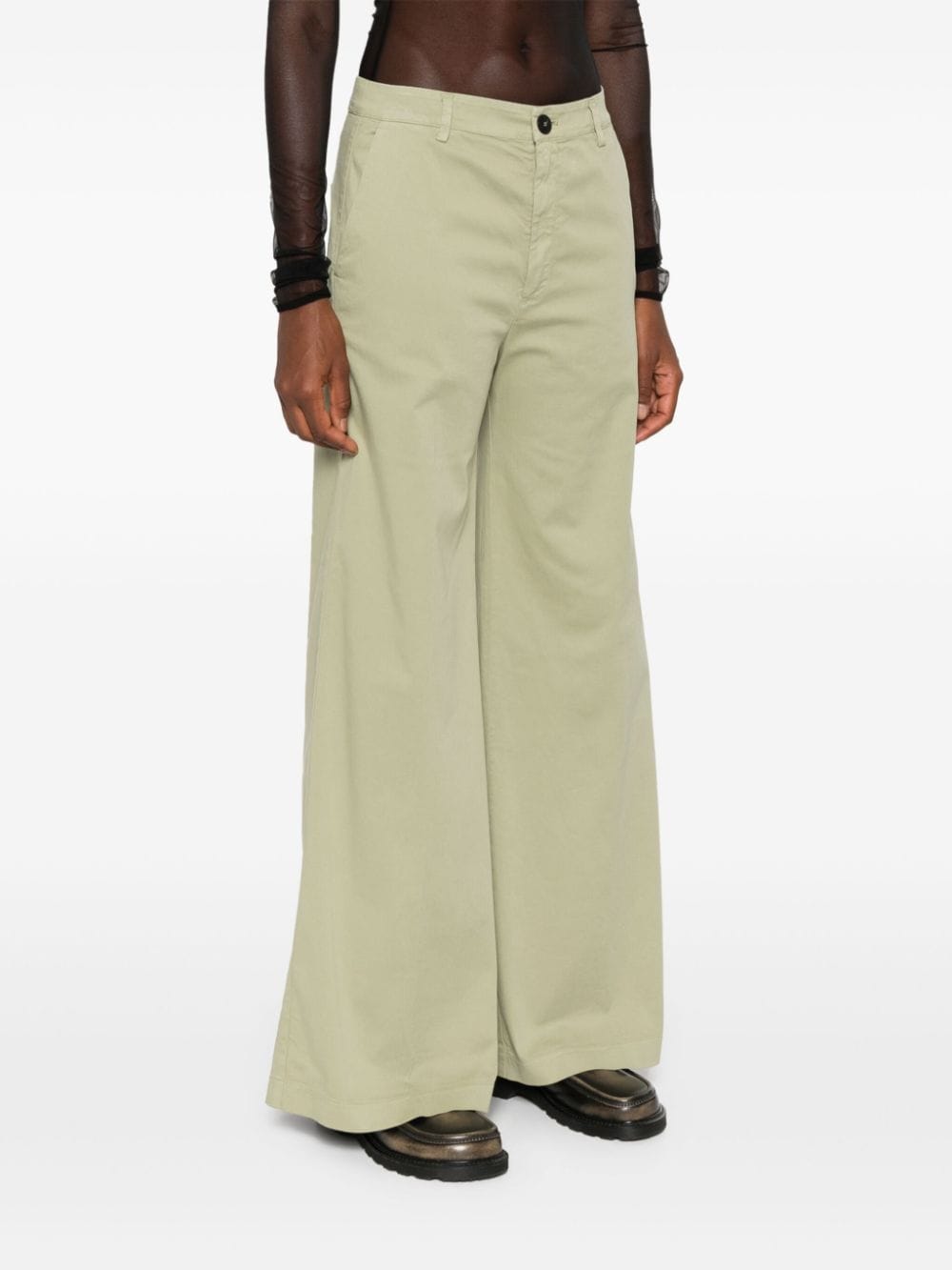 Cotton wide-leg trousers