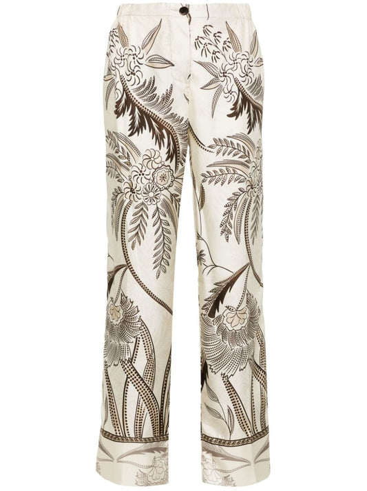 Printed silk trousers