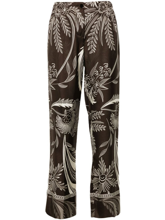 Printed silk trousers