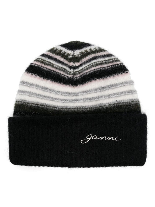 Striped wool beanie