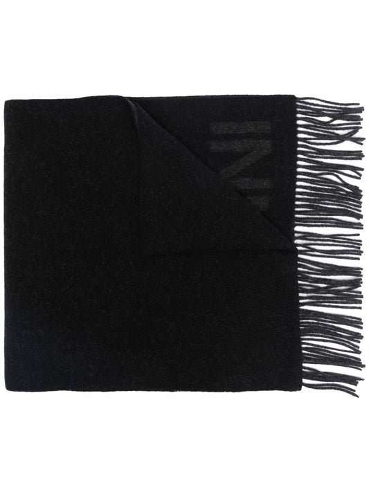 Logo organic wool scarf