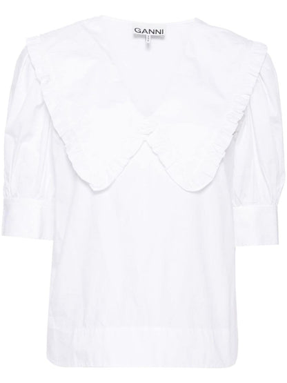 Organic cotton ruffled blouse