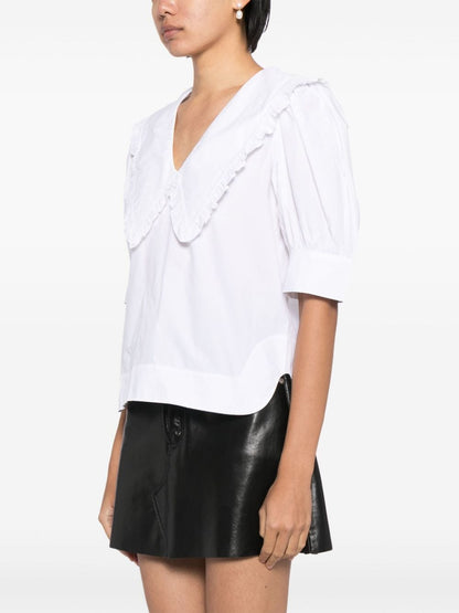 Organic cotton ruffled blouse