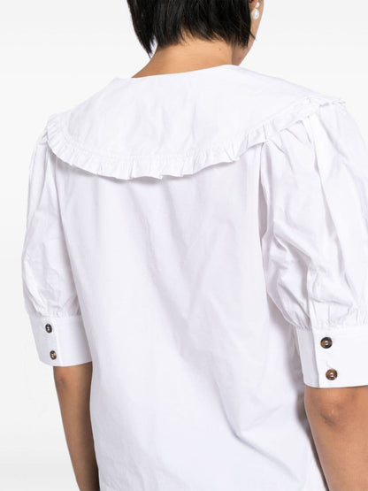 Organic cotton ruffled blouse