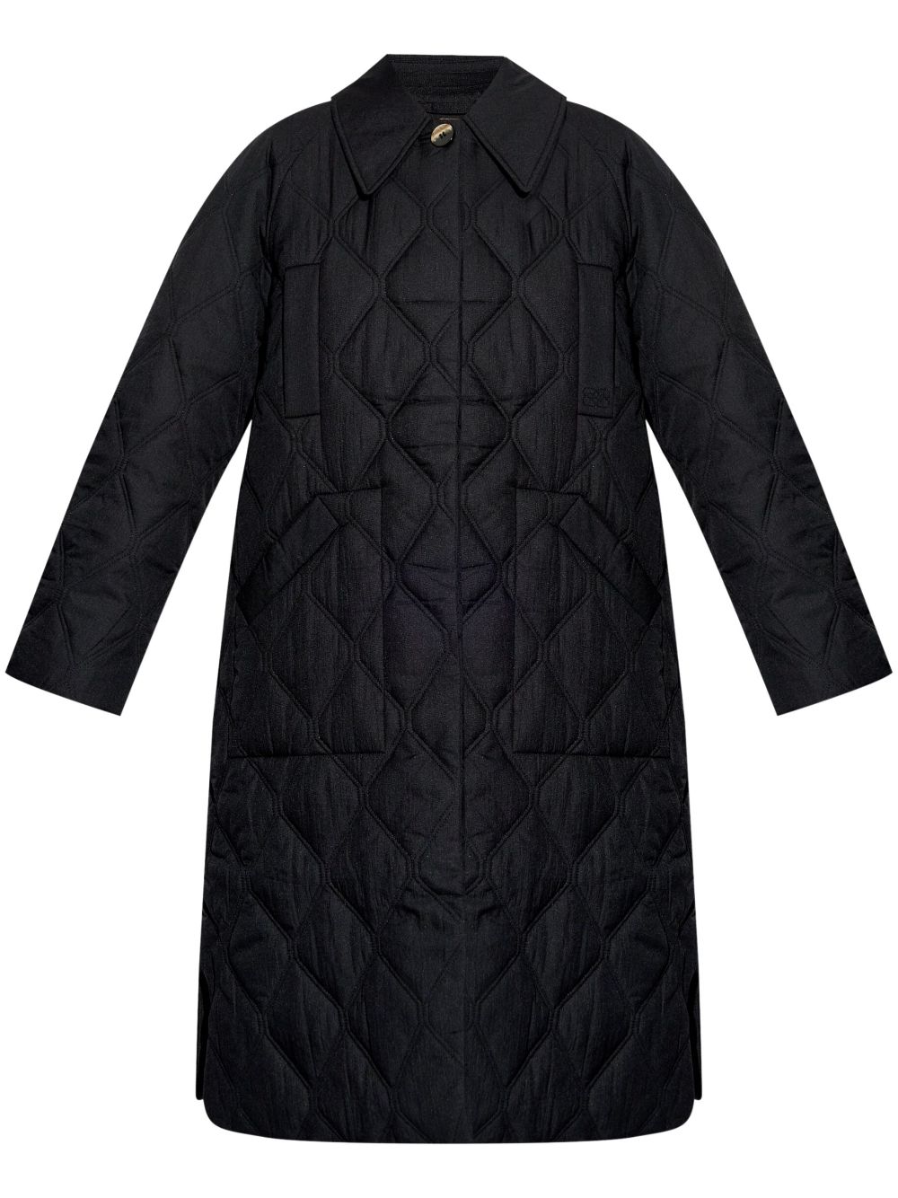 Quilted midi coat