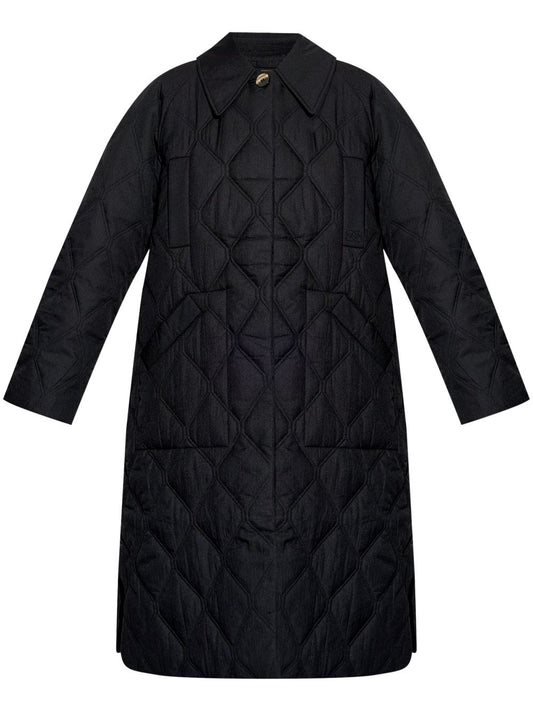 Quilted midi coat