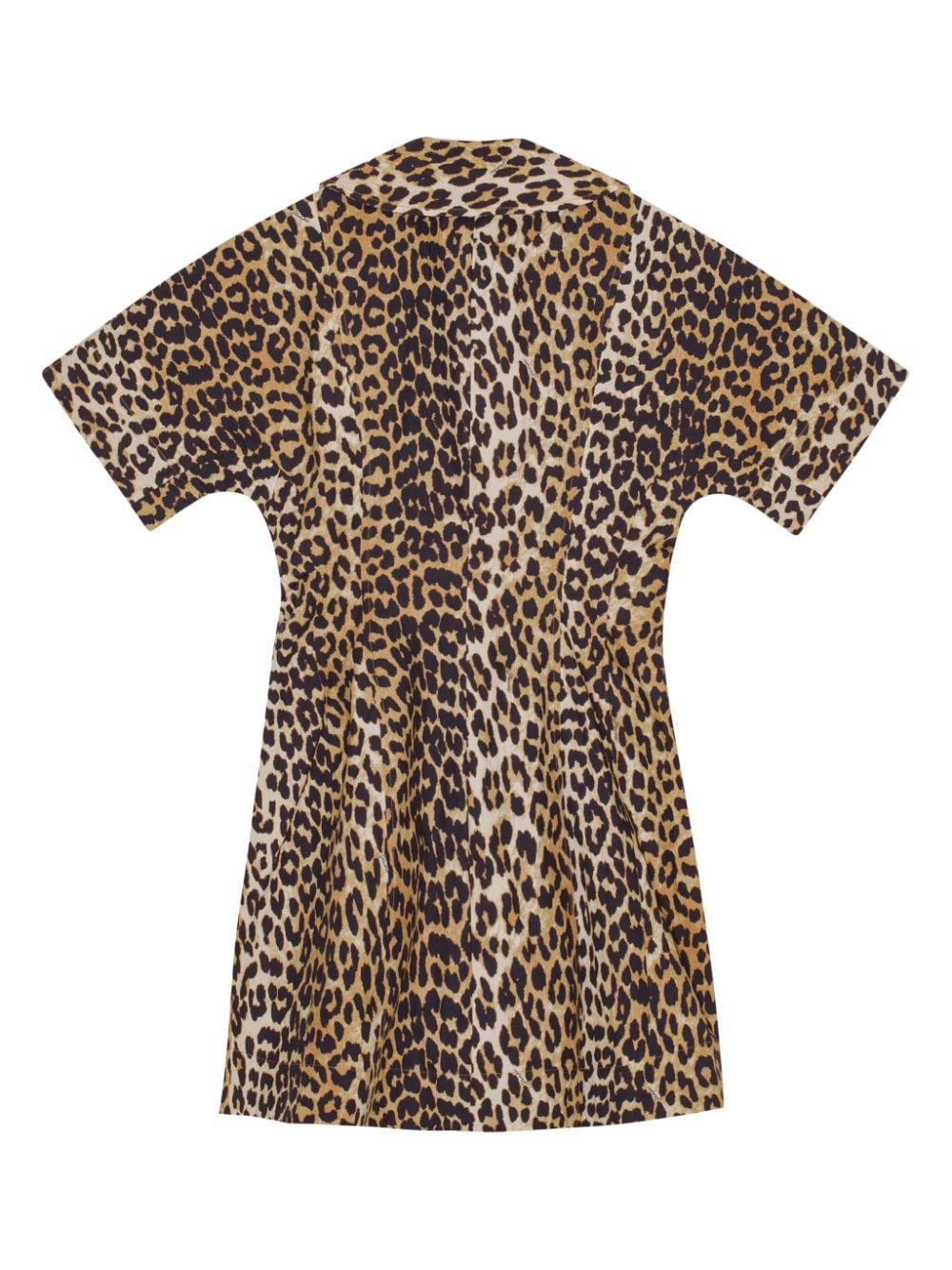 Leopard print organic cotton mini dress