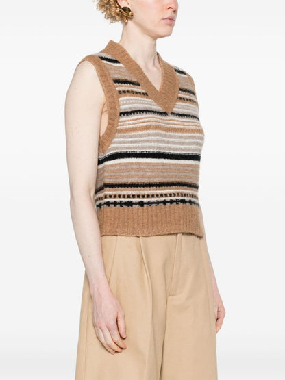 Wool striped vest