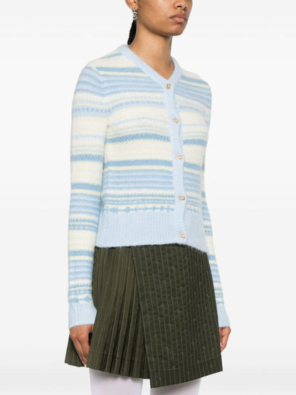 Wool striped cardigan