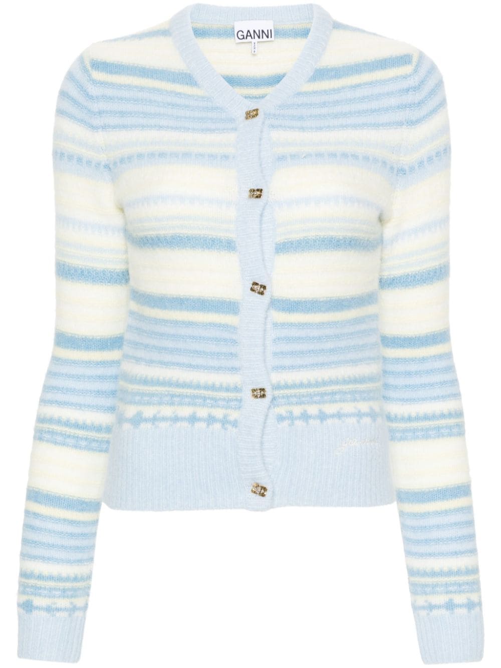 Wool striped cardigan