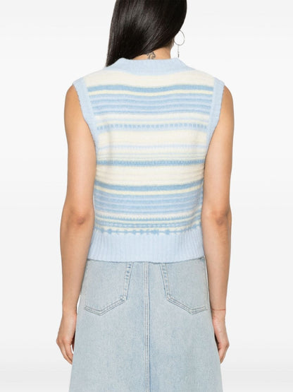 Striped wool vest