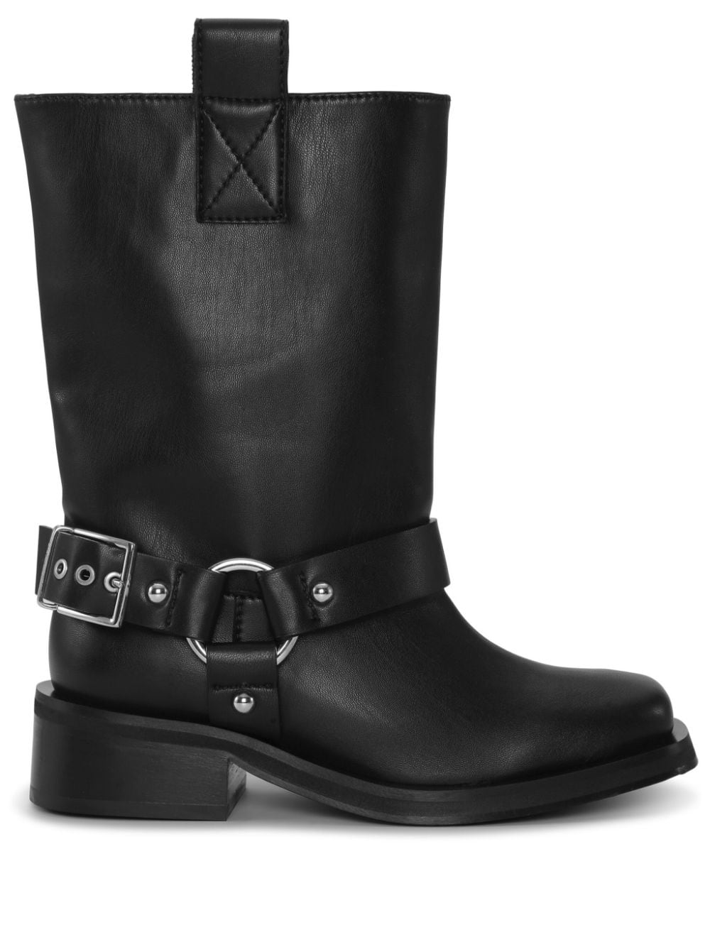 Recycled leather biker boots