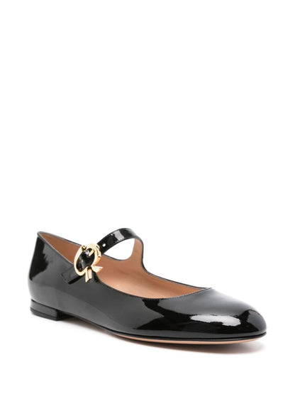 Mary ribbon 05 patent leather ballet flats