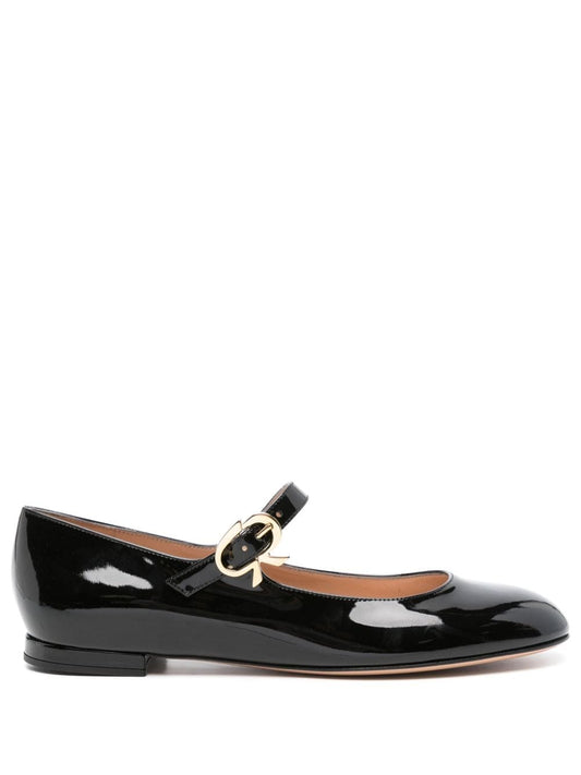 Mary ribbon 05 patent leather ballet flats