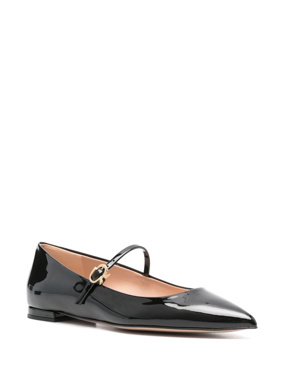 Ribbon jane patent leather ballet flats