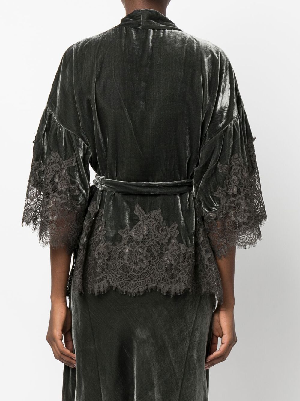 Velvet short kimono