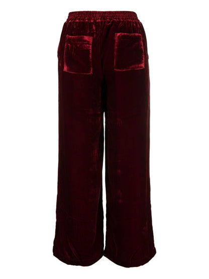 Velvet wide-leg trousers