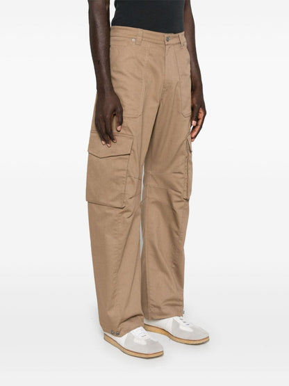 Golden cotton cargo trousers