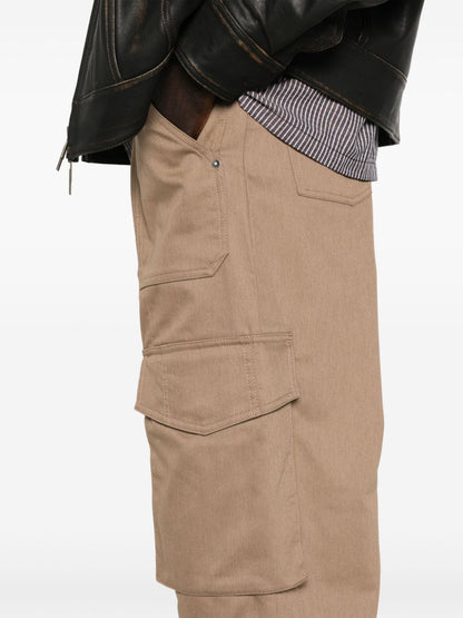 Golden cotton cargo trousers