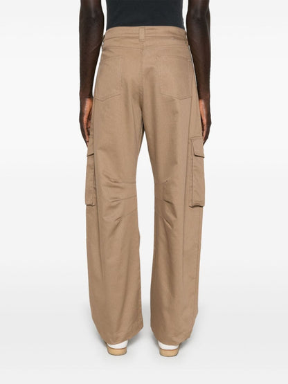 Golden cotton cargo trousers