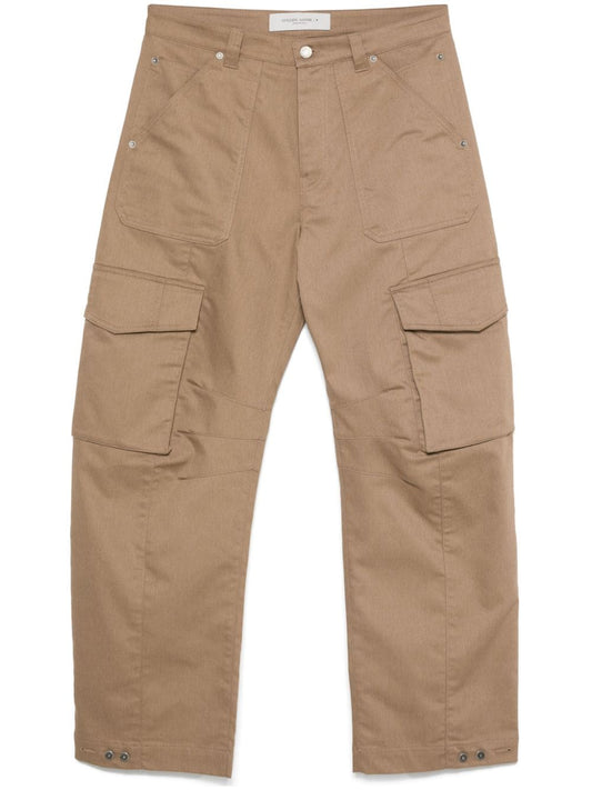 Golden cotton cargo trousers