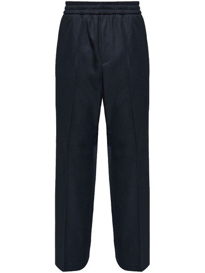 Golden wool blend trousers