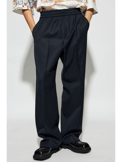 Golden wool blend trousers