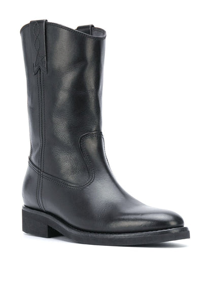 Biker leather boots